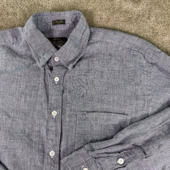 Charles F Orvis Signature Collection Linen Button Down Shirt XL Gray E717 - Picture 2 of 7